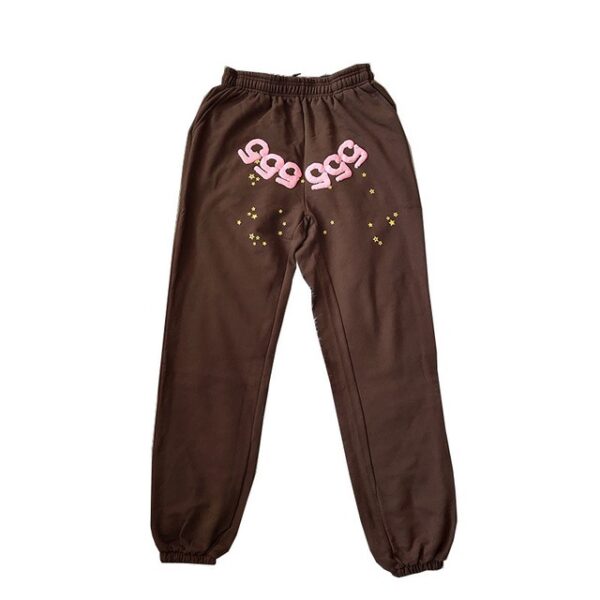 Men Women Web Pattern Tracksuit – Brown2