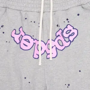 Sp5der OG Web Logo Sweat Short Heather Grey1